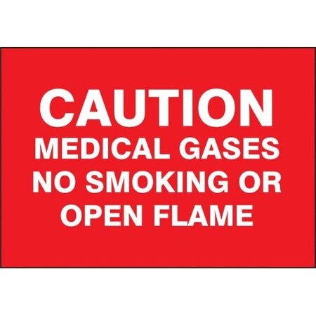CAUTION SAFETY SIGN MEDICAL GASES  NO MGS142